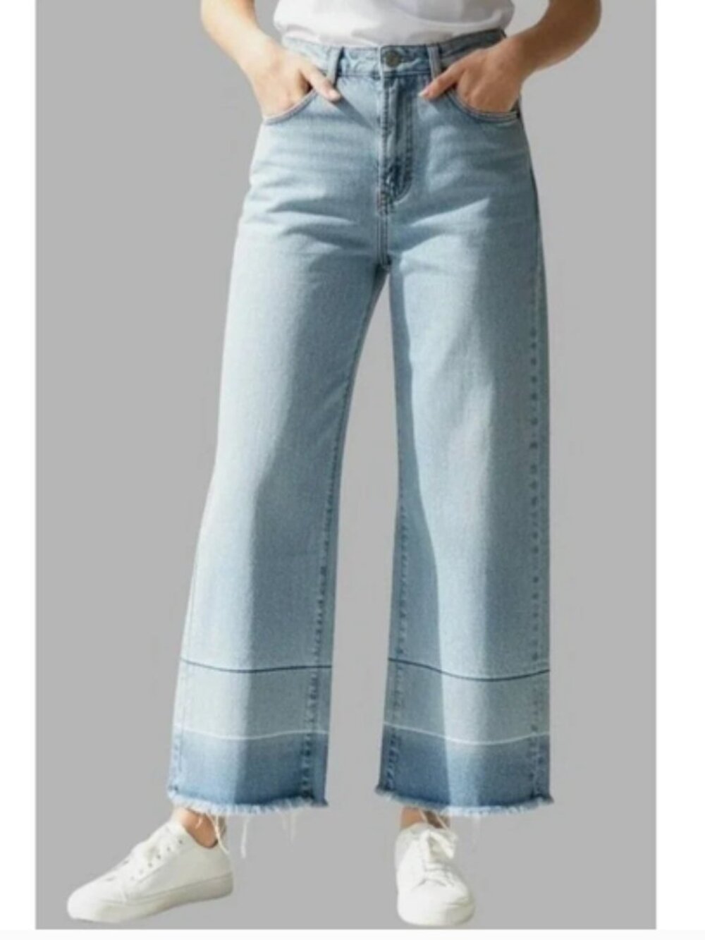 HABITUAL Wide Leg Cropped Jeans Size 6/28 Ombre